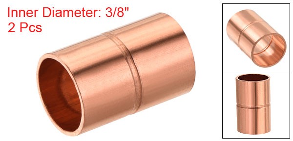 2 pack Straight Copper Coupling Fittings 3/8 Inch ID Welding Joint gallery
