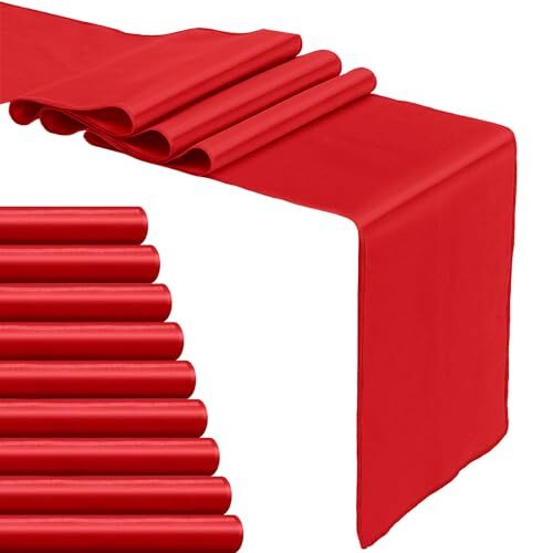 10-Pack Red Satin Table Runner 12 x 108 Inch Long Bright and Smooth Silk Fabr... gallery