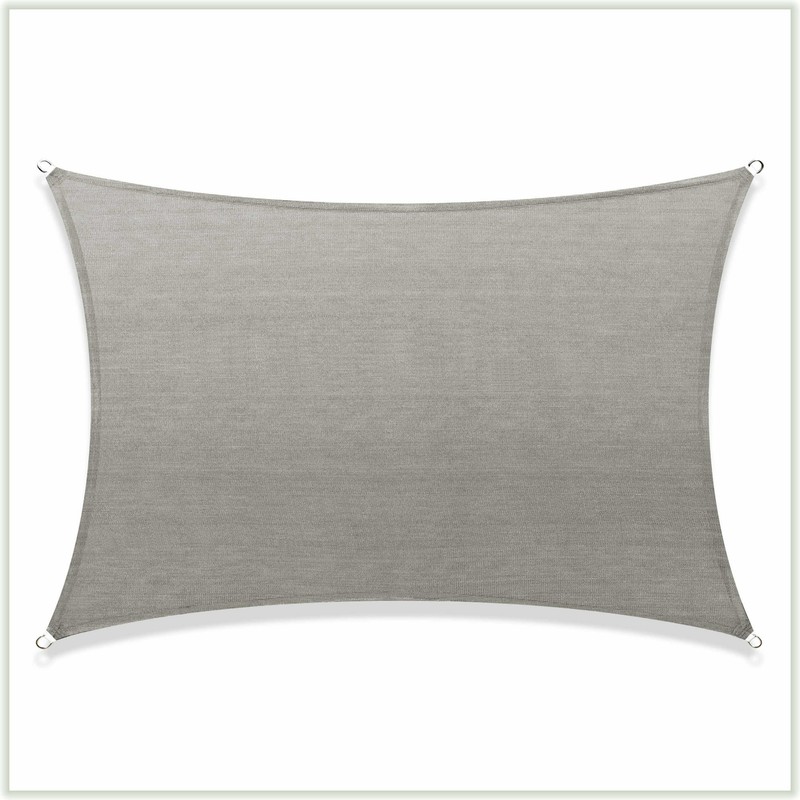 Colourtree Grey Custom Size Rectangle Sun Shade Sail Canopy Fabric Cover Patio gallery