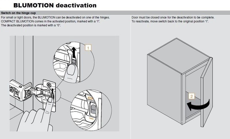 Blum COMPACT BLUMOTION Soft Close 1-5/16" Overlay Press-in Hinge - 39C358B.21 gallery