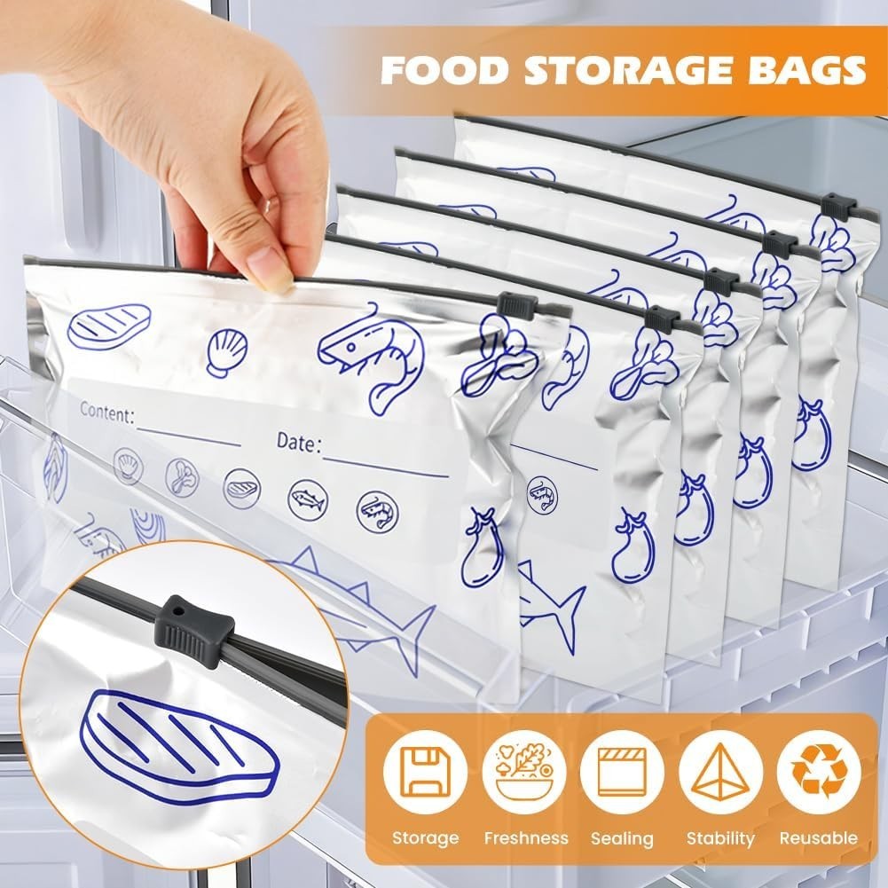 30 PCS Reusable Aluminum Foil Sealable Storage Bags, 2026 New Resealable gallery