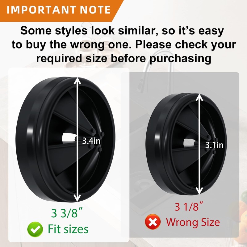 Garbage Disposal Splash Guard 3 3/8" for InSinkErator Evolution 3 3/8", Black gallery