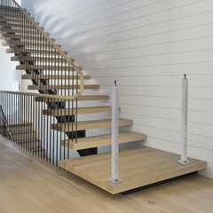 42 Inch Modern Cable Railing Post Adjustable Outdoor Deck Handrail Railing 0-90°