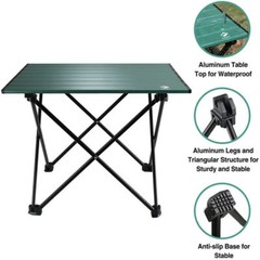 VILLEY 16″ Portable Camping Side Table Ultralight Aluminum Folding Beach Table