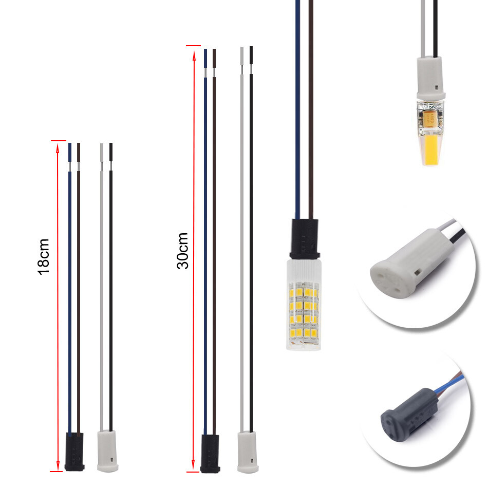 G4 Lamp Socket Base Holder 20cm 30cm wire Connector For LED Crystal Light Bulb gallery