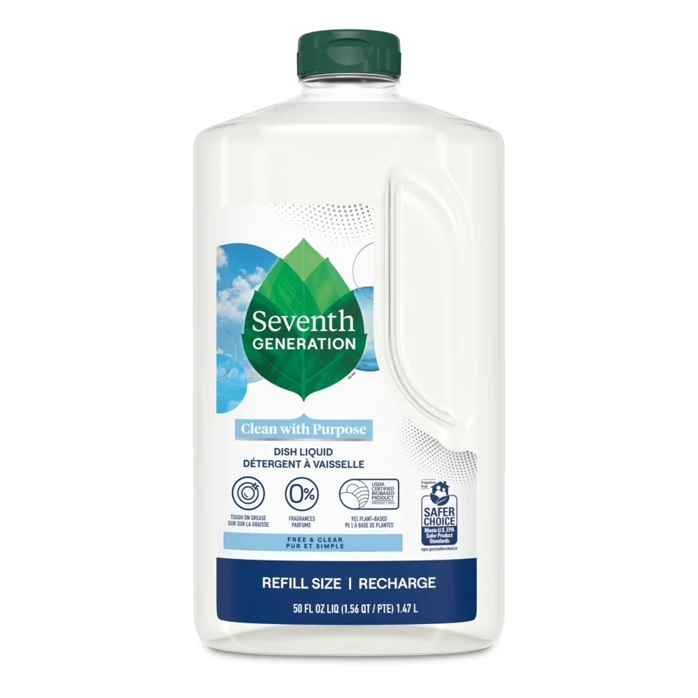 Seventh Generation Dish Soap Liquid, Fresh Free and Clear, 50 fl oz Refill gallery