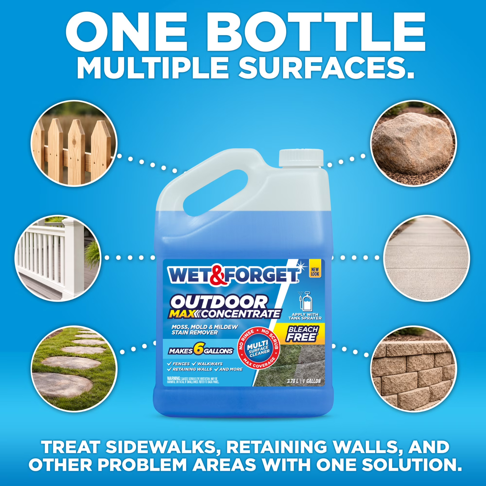 Wet & Forget Outdoor Moss, Mold and Mildew Stain Remover Concentrate - 1 Gal gallery
