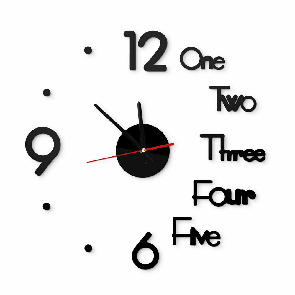 3D Large Wall Clock Mirror Surface Modern DIY Sticker Office Home Shop Decor US