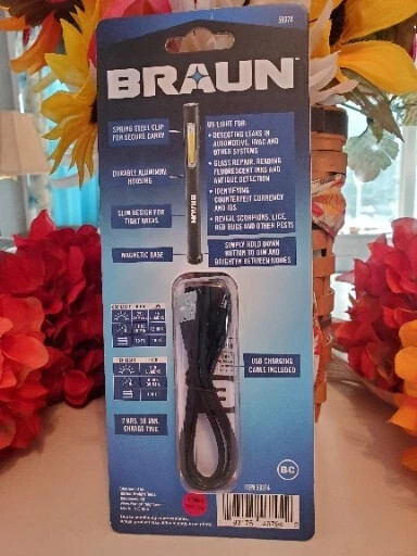 Braun ~ 250 Lumen ~ Rechargeable LED Penlight with UV Light Sealed gallery