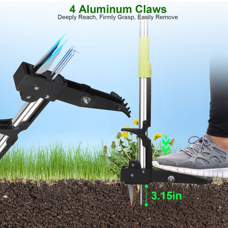 39in Weed Puller Tool 4-Claw Manual Weeding - Lawn Yard Garden ergonomic design gallery