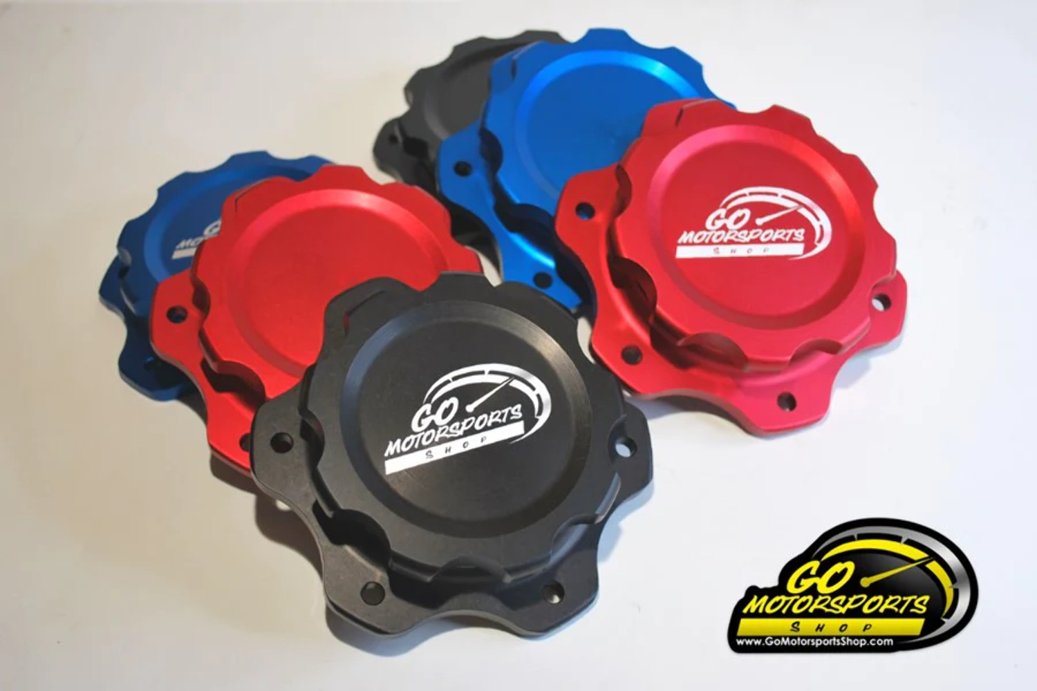 Race Car Fuel Cell Cap & Bung | 6-Bolt Jaz fuel cell with a 4.438” hole | Red Bl gallery