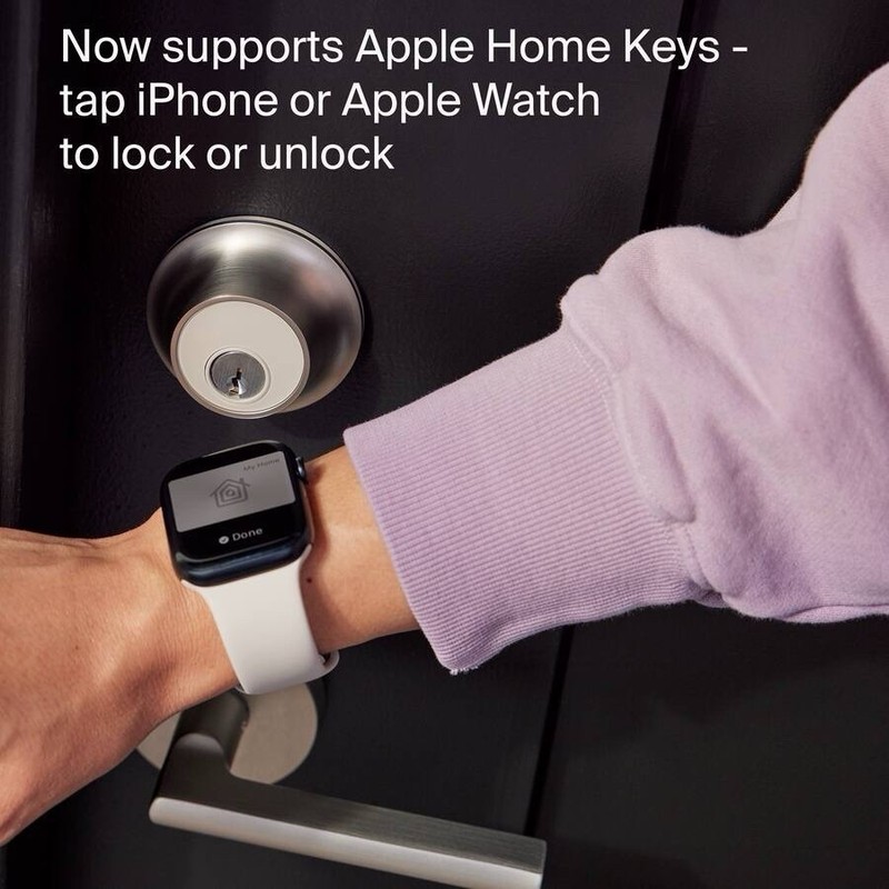 Level - Lock+ Connect w/Keypad Smart Lock Bluetooth/Wi-Fi Deadbolt w/App-Nickel gallery