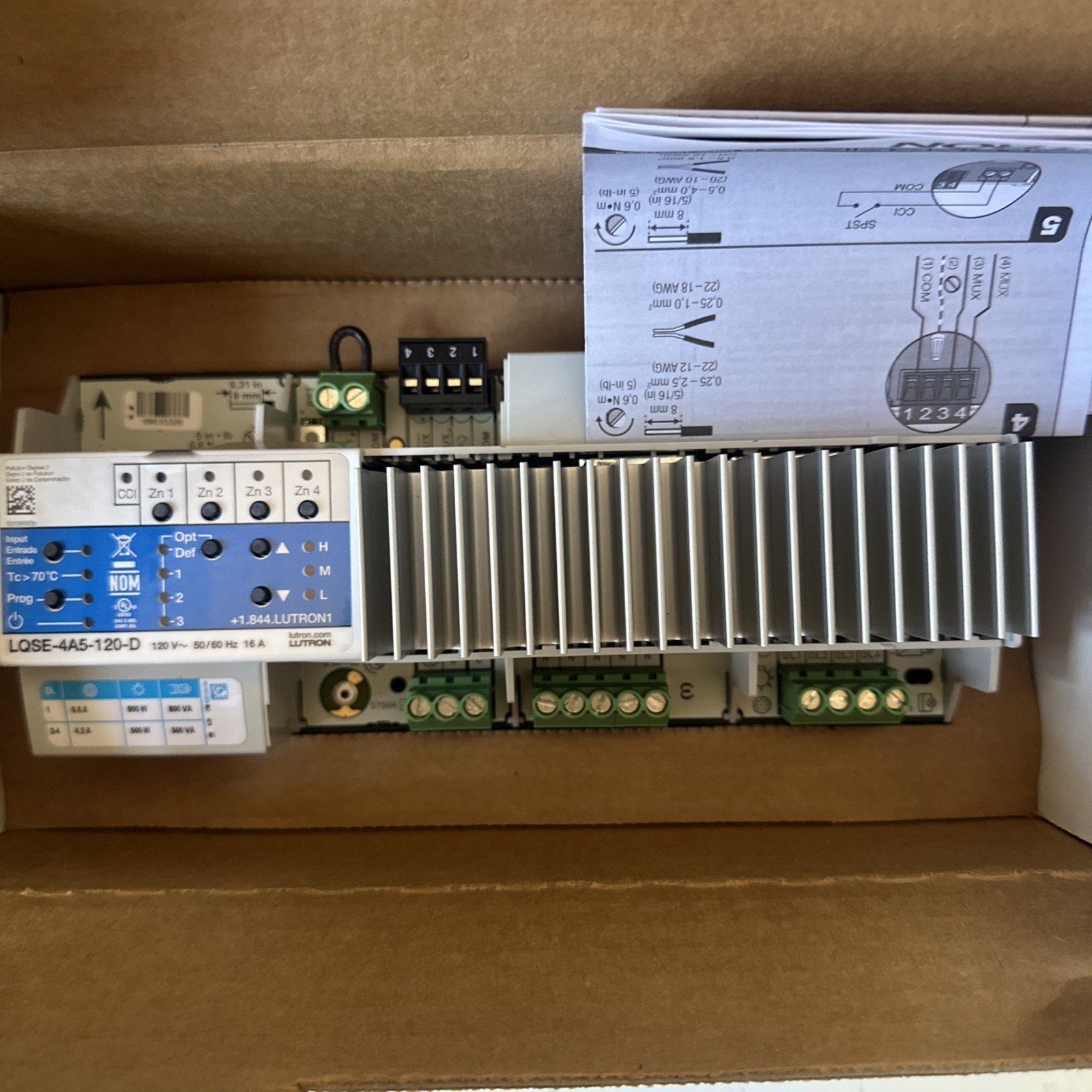 Lutron HomeWorks LQSE-4A5-120-D LED+ Phase Adaptive Power Module 16A 120V gallery
