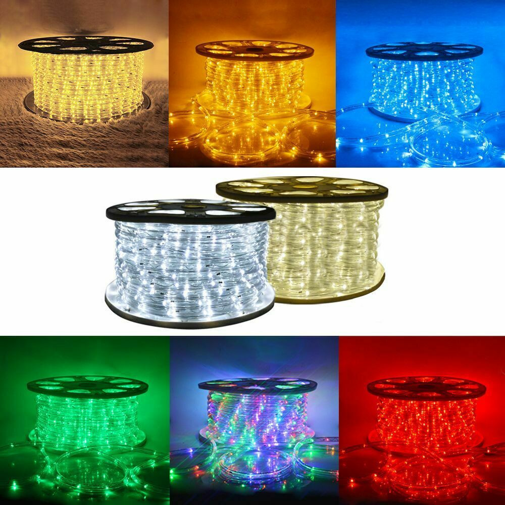 50' 100' 150' 300' Ft Waterproof LED Rope Light 110V Garden In/Outdoor Lighting gallery