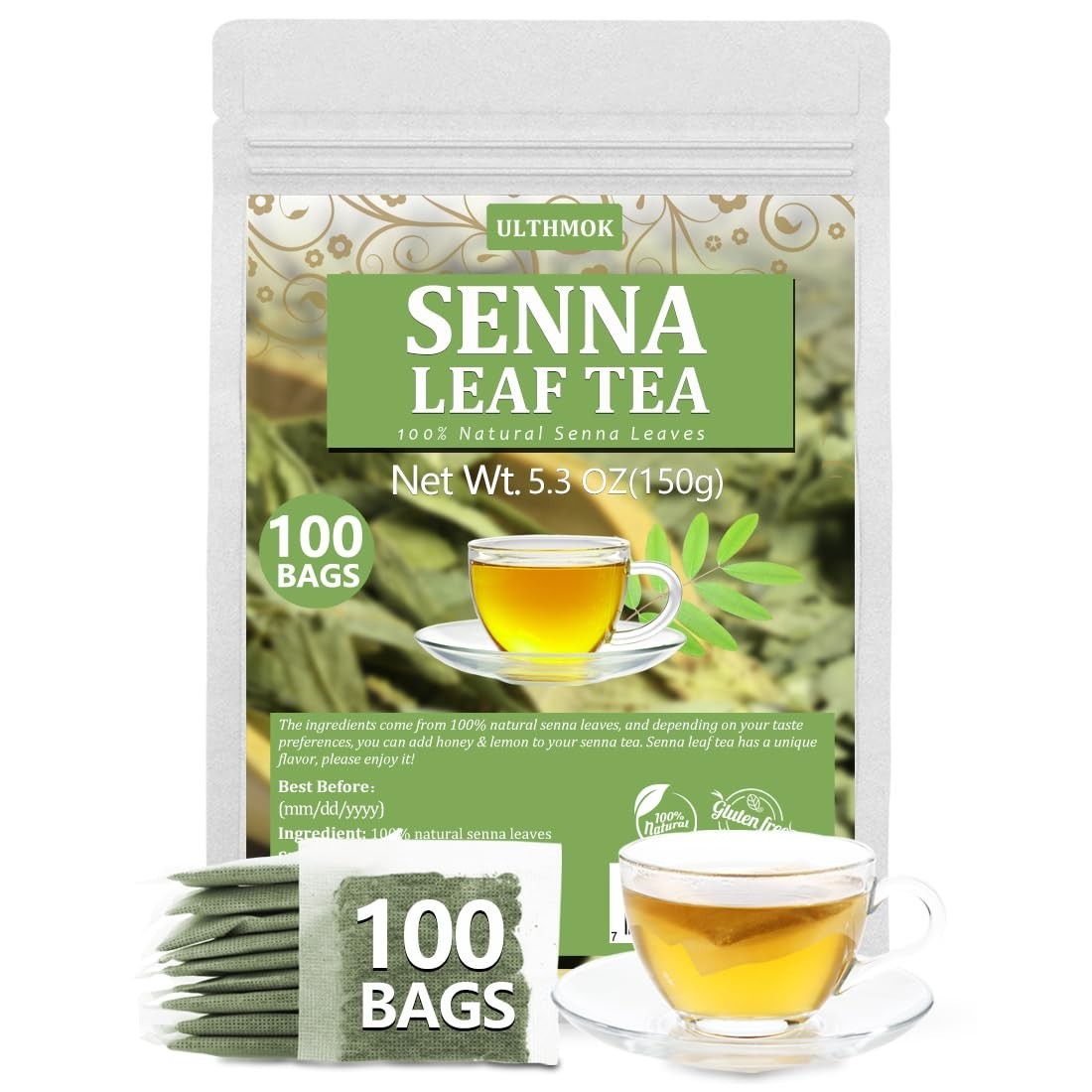 100 Count Senna Tea Bags - 100% Natural & Caffeine-Free Wellness gallery