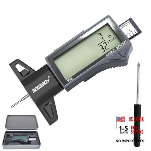Digital Tire Tread Depth Gauge - IP54 Waterproof, 2.5" IP54 IN/MM/FRAC - Grey gallery