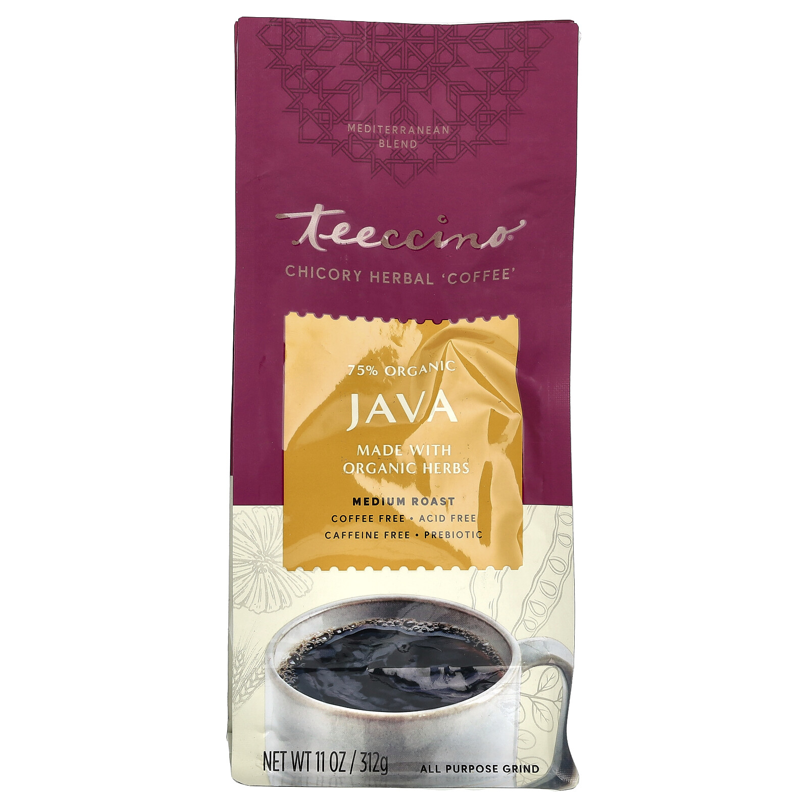 Chicory Herbal Coffee, Java, Medium Roast, Caffeine Free, 11 oz (312 g) gallery