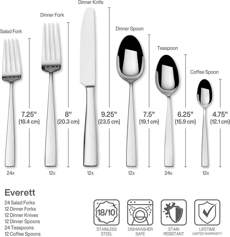 Mikasa EVERETT Flatware Replacement Singles - 18/10 Stainless Steel, HIGH GLOSS gallery