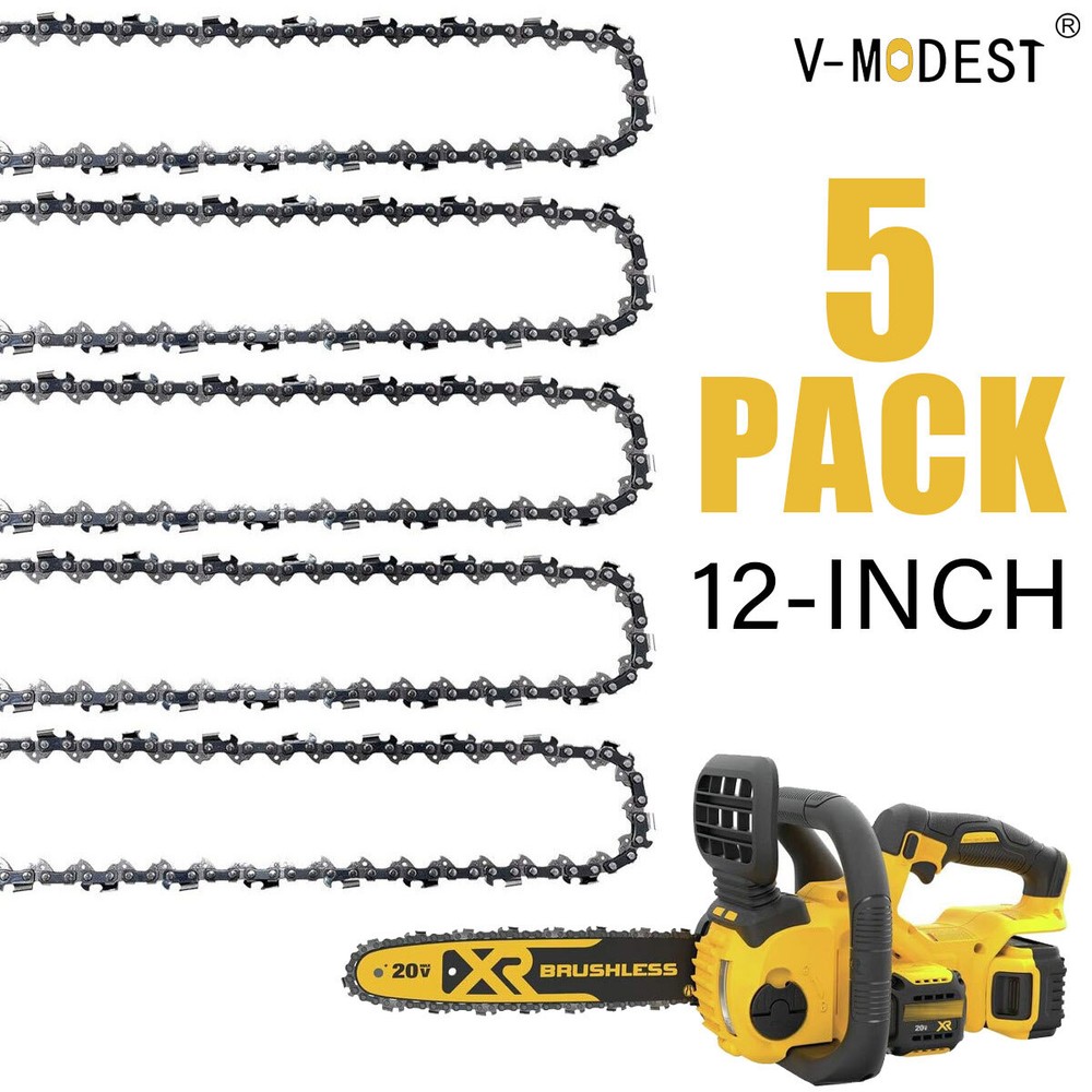 5 PACK 12 INCH Chainsaw Chain Blade For Dewalt DCCS620 3/8"LP-043"Gauge-45DL