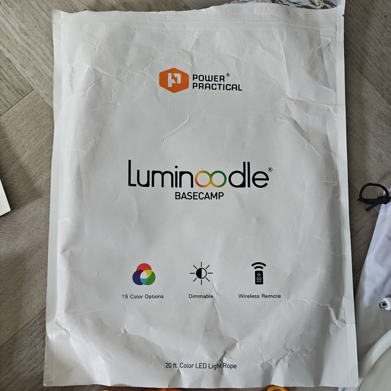 Power Practical Luminoodle Basecamp 20ft LED Outdoor Lights + 5ft Color Led gallery
