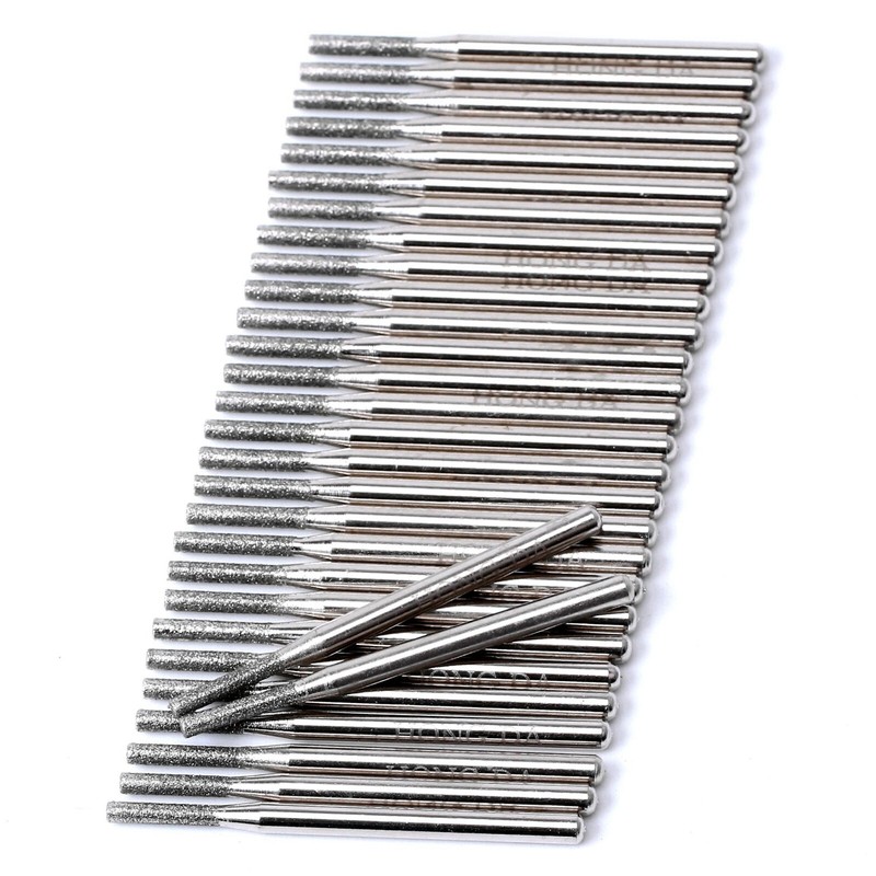 30Pcs 1-3mm Cylindrical Diamond Drill Bits Kit for Dremel Stone Lapidary Tools gallery