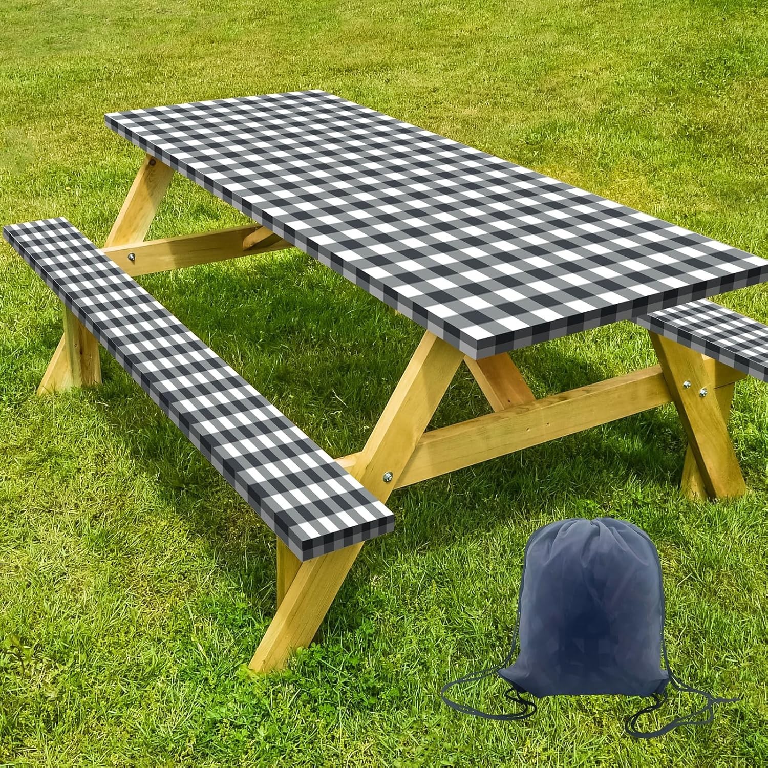 72"x30" Picnic Table Cover with Bench Covers, Washable Tablecloth for 6 FT Table gallery
