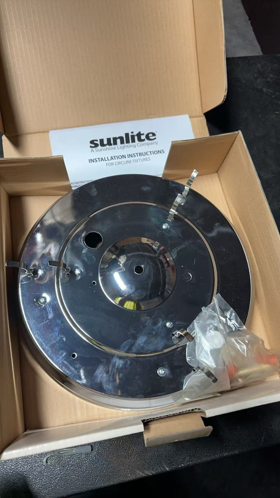 Sunlite Fluorescent 54 Circline Fixture Chrome Finish NO BULBS gallery
