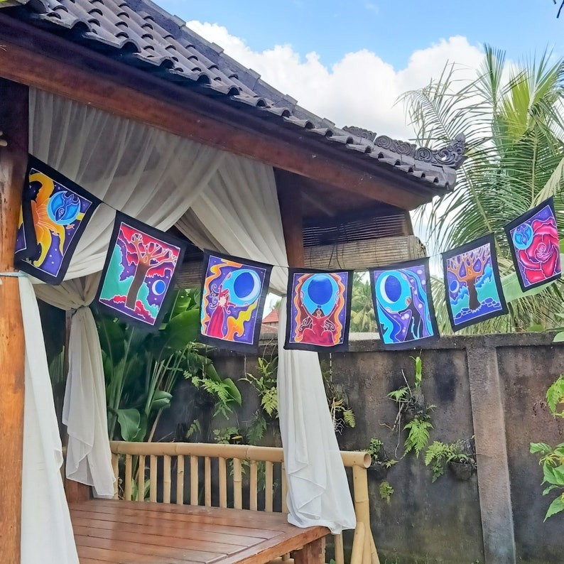 Batik Goddess Flags Set, Handmade Rayon Home Decor gallery