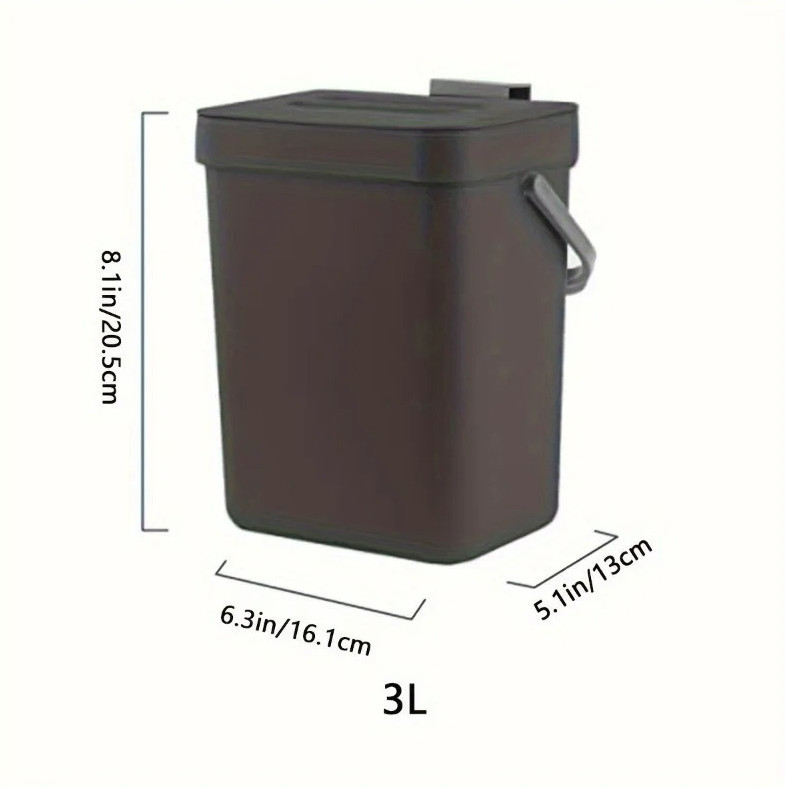 1pc Space-Saving Quiet-Close Trash Can – 3L/5L Eco-Friendly Sealed Bin - NEW