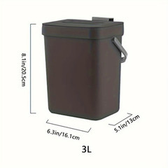 1pc Space-Saving Quiet-Close Trash Can – 3L/5L Eco-Friendly Sealed Bin – NEW