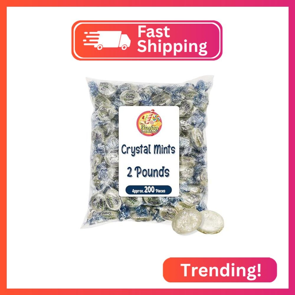Crystal Candy Hard Mints - 2 Pounds (Approx. 200 Pieces) Arcor Blue Crystal Mint gallery
