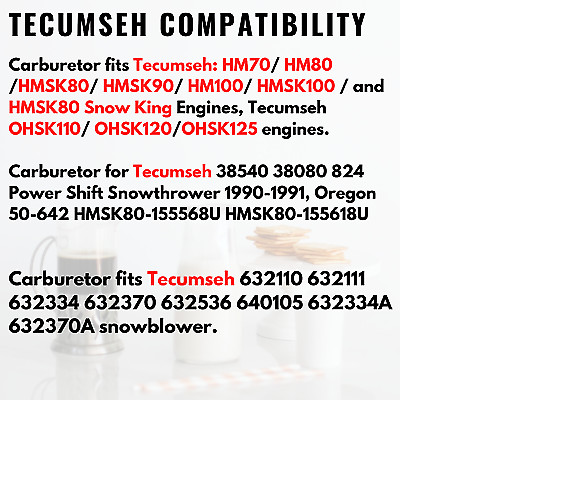 Carburetor Carb Replacement For All Brands Listed With Tecumseh New Snow Engine gallery