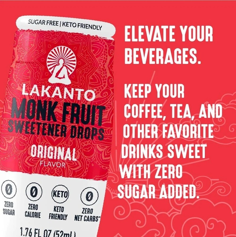 Lakanto Original Liquid Monk Fruit Extract Drops, 1.76 fl oz, 1 Count gallery