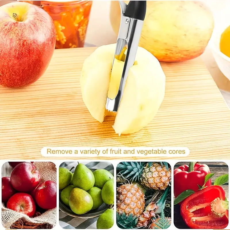 Fruit Apple Corer Pear Tools Stainless Steel Kitchen Twist Easy Core Remover US gallery