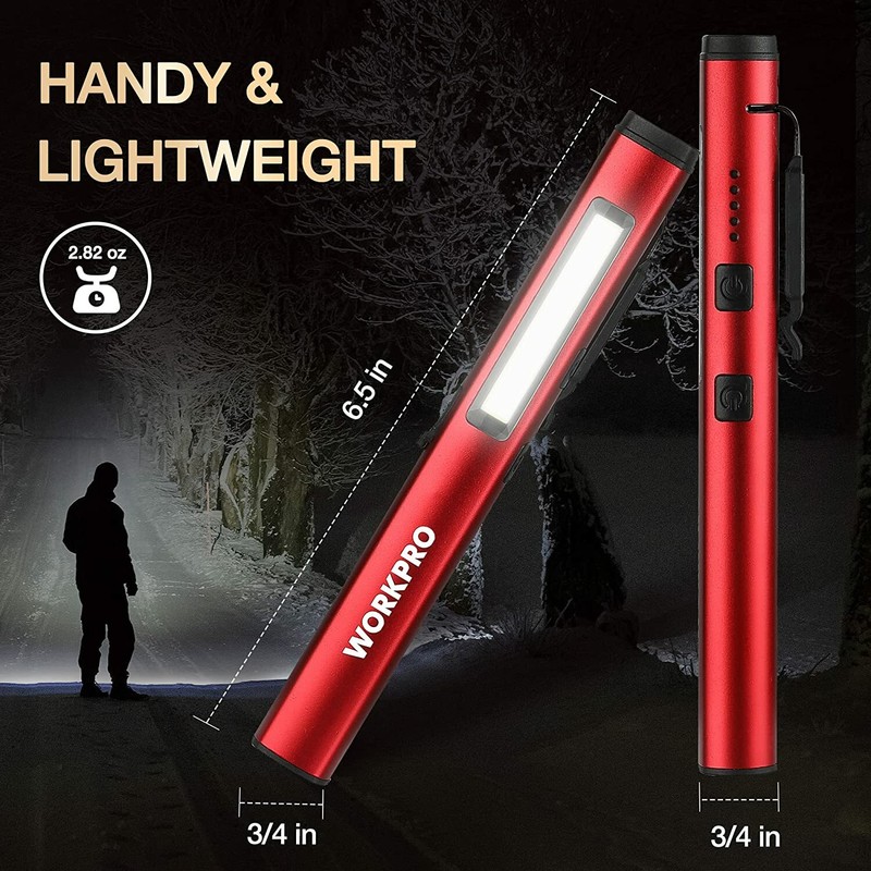 WORKPRO LED Pen Light With UV Flashlight With 450 Lumens 365nm UV Light Detector gallery