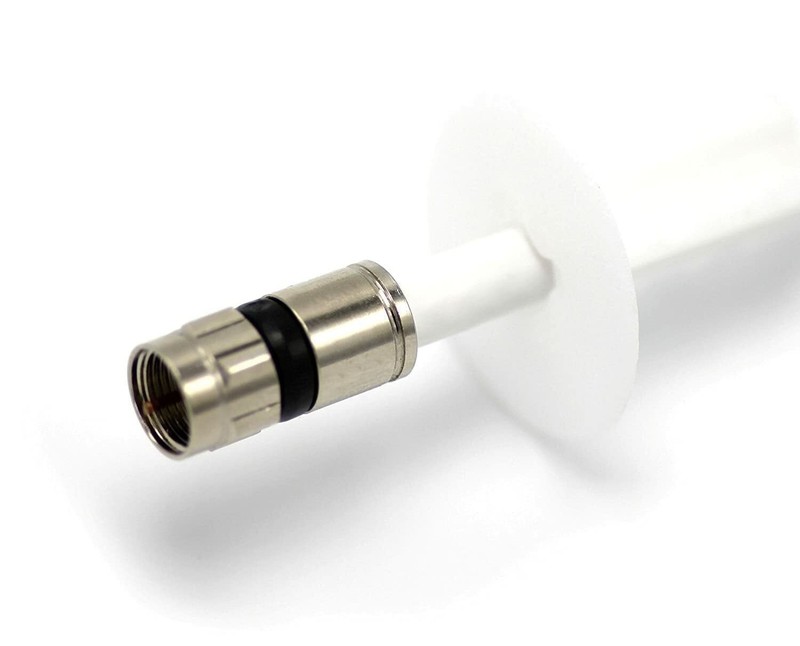 White Single Feed Through Bushing For Coax Coaxial Cable RG6 - 10 Pack gallery