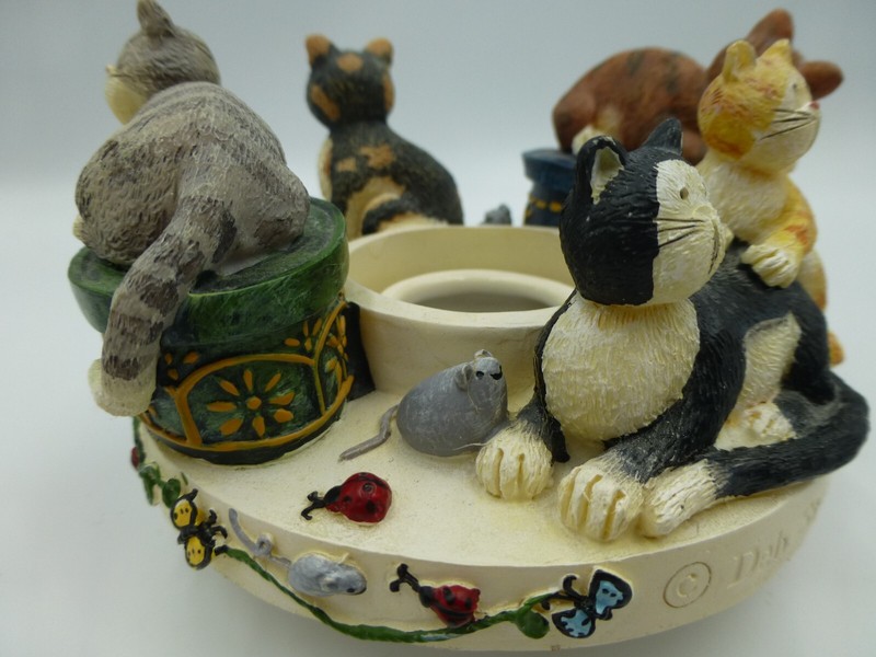 Candle Capper Cats Kittens Deb Strain Artist Vintage Candle Topper VTG gallery