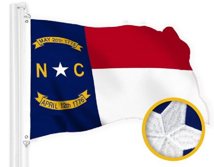 Embroidered SEWN DOUBLE SIDED North Carolina State Flag 3x5Ft Polyester NC Flag gallery