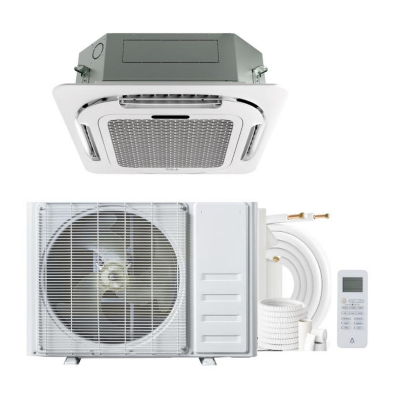 ✅24000 BTU Ceiling Cassette Mini Split AC 8-way 360° Airflow Cooling & Heating gallery