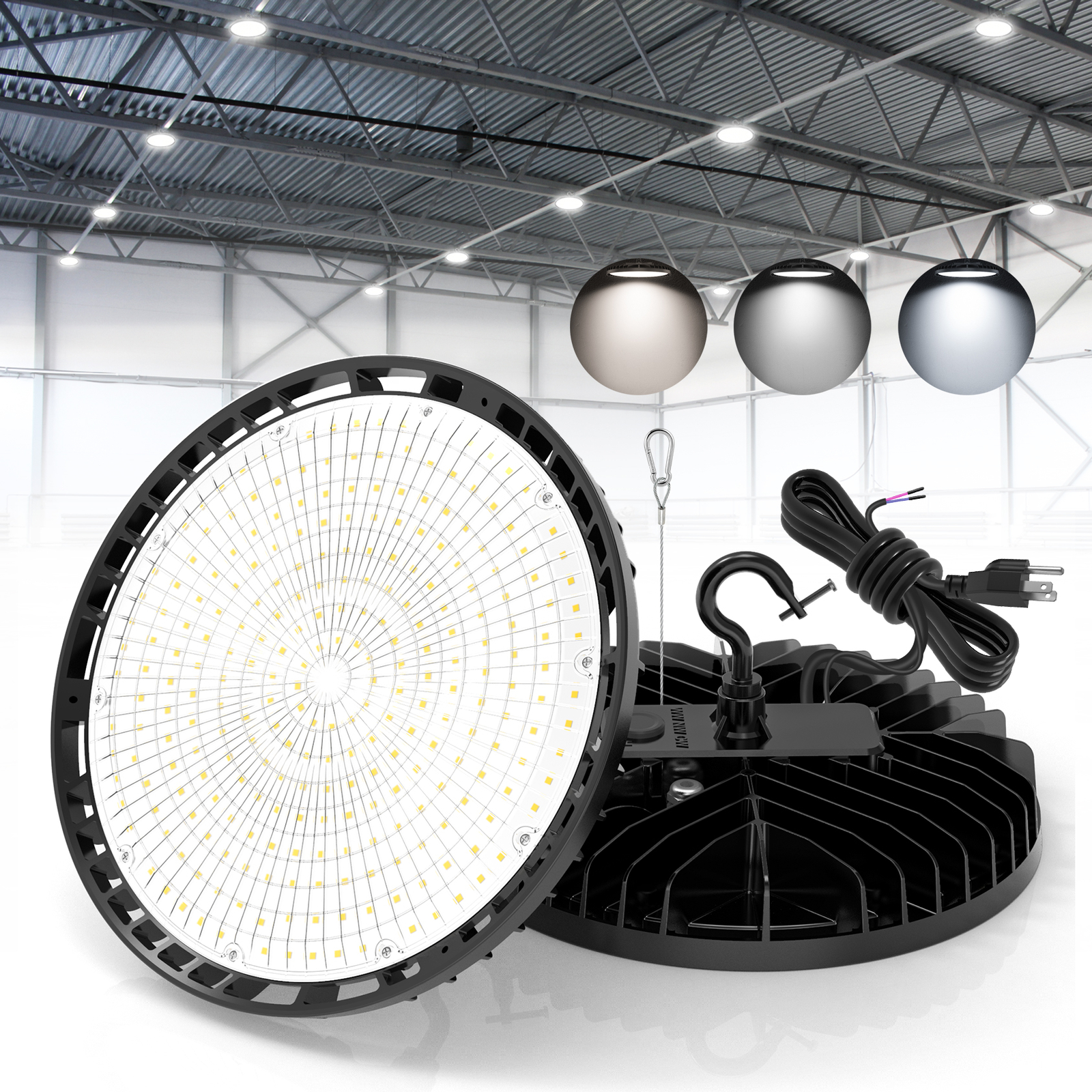 UFO LED High Bay Light 240W/200W/150W Adjustable 3000K/4000K/5000K 33,600Lumens gallery