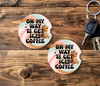 2 Getting Iced Coffee, Car Coasters, 2.75"/5mm thick/neoprene/non-slip/(car161) gallery