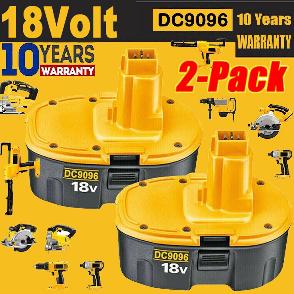 2 PACK 18V Battery For Dewalt 4800mAh XRP DC9096s DC9098 Ni-MH DC9099 DC9096-2 gallery