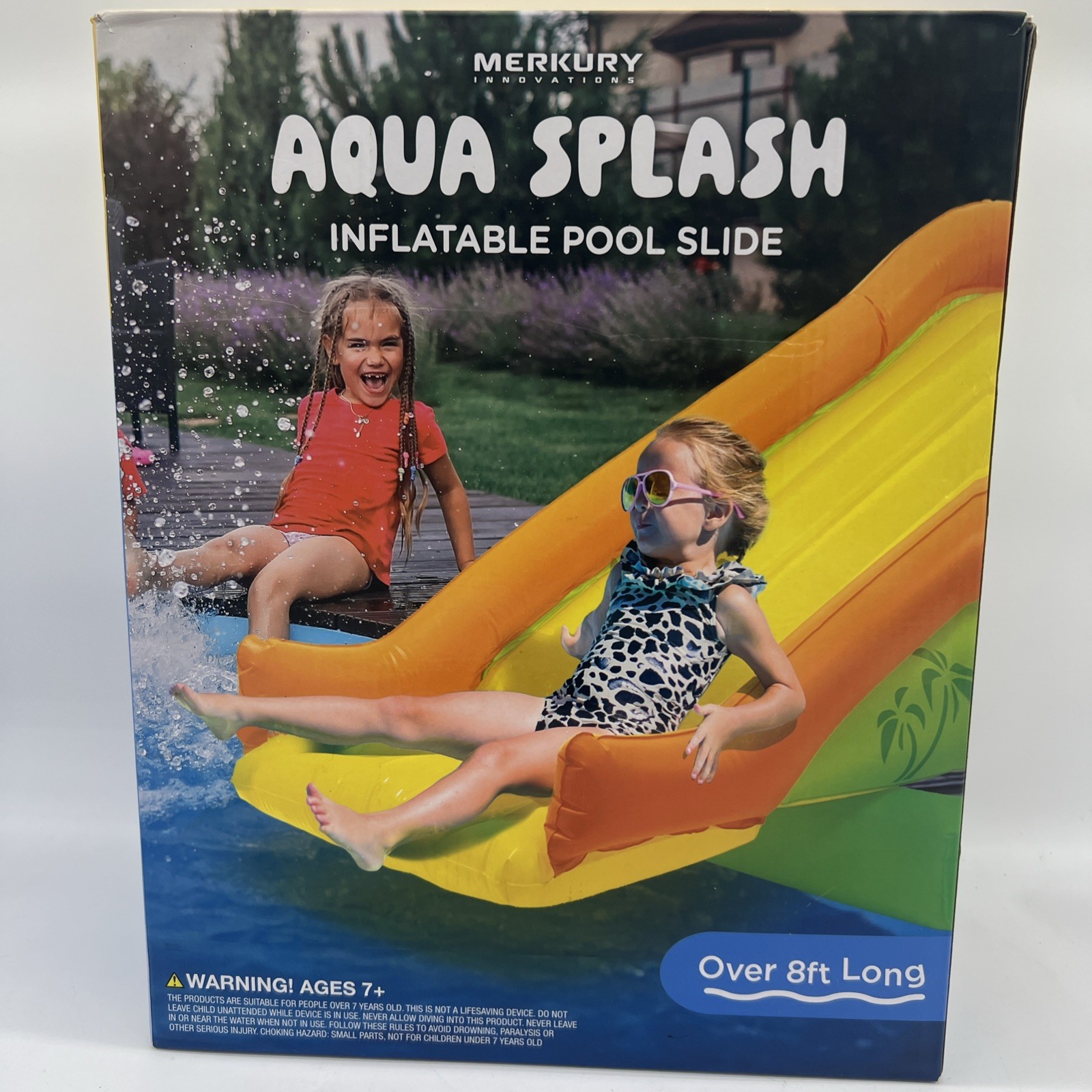 New Merkury Aqua Splash Inflatable Pool Slide 8ft Long 3.25ft Tall Age7+ FreeS&H gallery