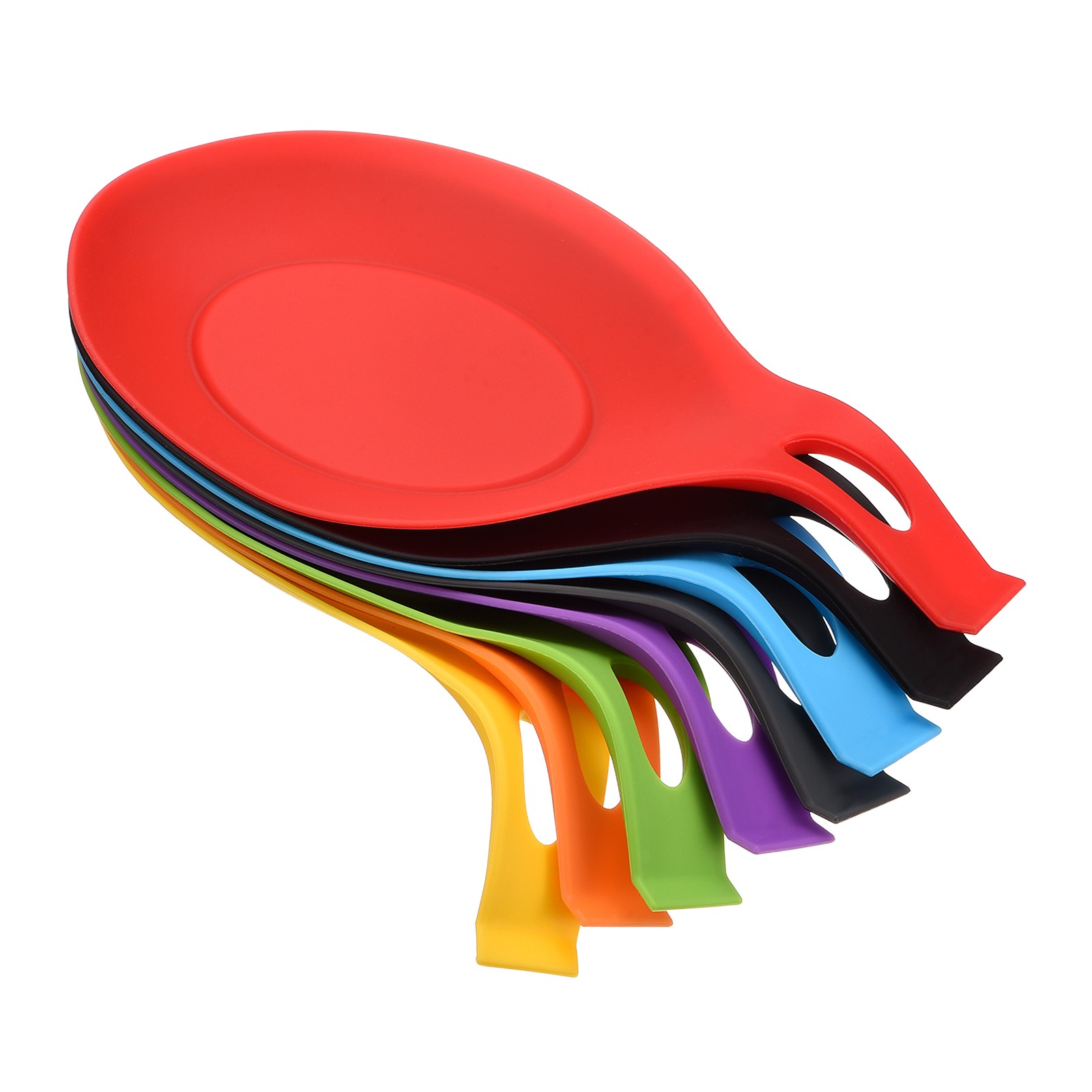 3.74" Heat Resistant Silicone Spoon Rest Kitchen Utensil Holder, 8 Color in 1Set gallery