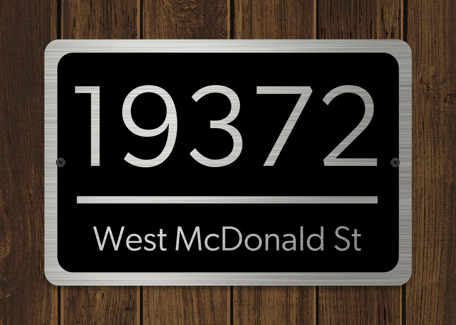 Customized Home Address Plaque Silver Text Metal 12" x 8" House Number Sign gallery