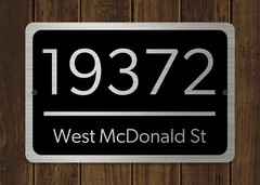 Customized Home Address Plaque Silver Text Metal 12″ x 8″ House Number Sign