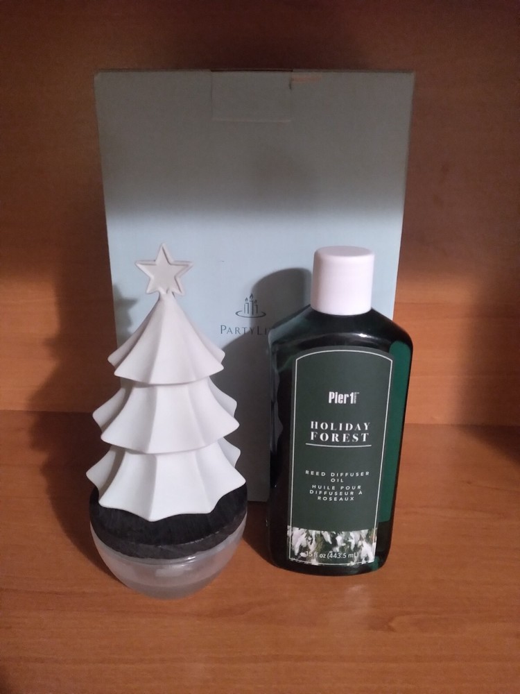 Retired Pier 1 Holiday Forest Diffuser Oil & Partylite Christmas Tree Reed