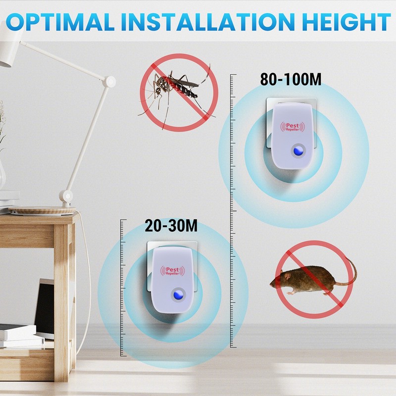 Ultrasonic Pest Repeller 1~8Pack Electronic Indoor Plug in for Insects, Pest Con gallery