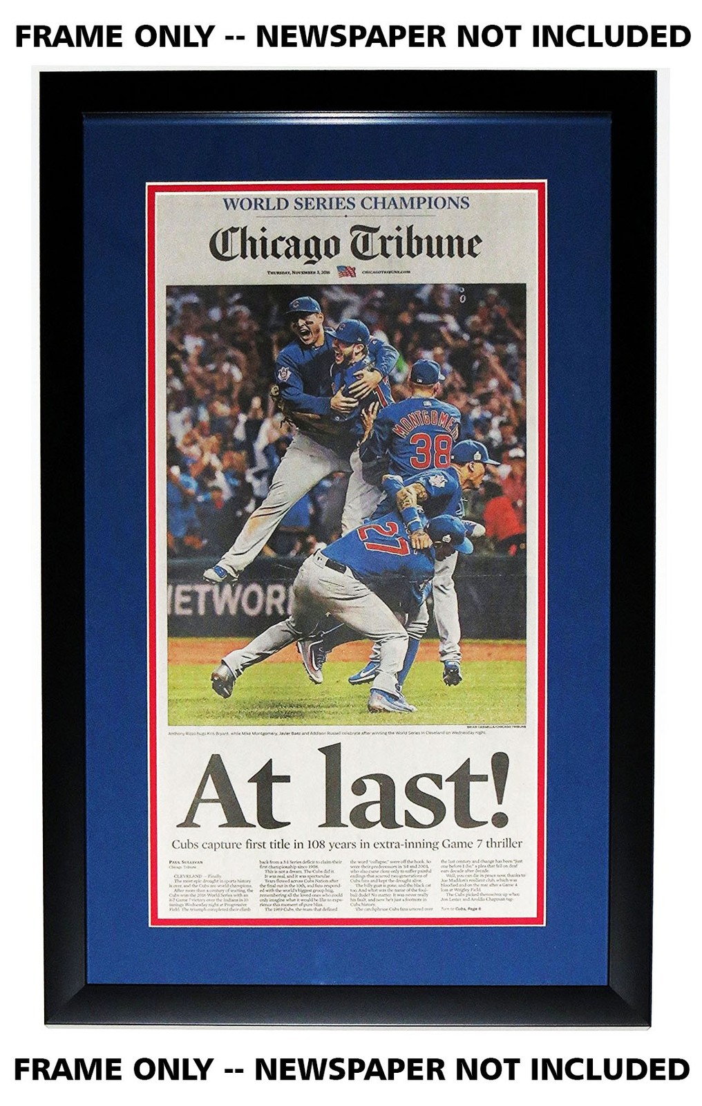 11x22 Newspaper Frame With Blue and Red Double Mat UV Acrylic and Acid Free gallery