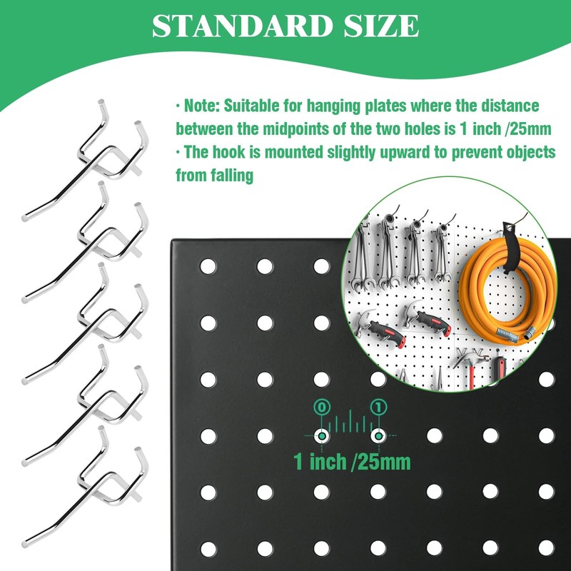 50Pcs 2"/5CM Pegboard Hooks Assortment Set, Metal Peg Board Hooks with 2.5mm ... gallery
